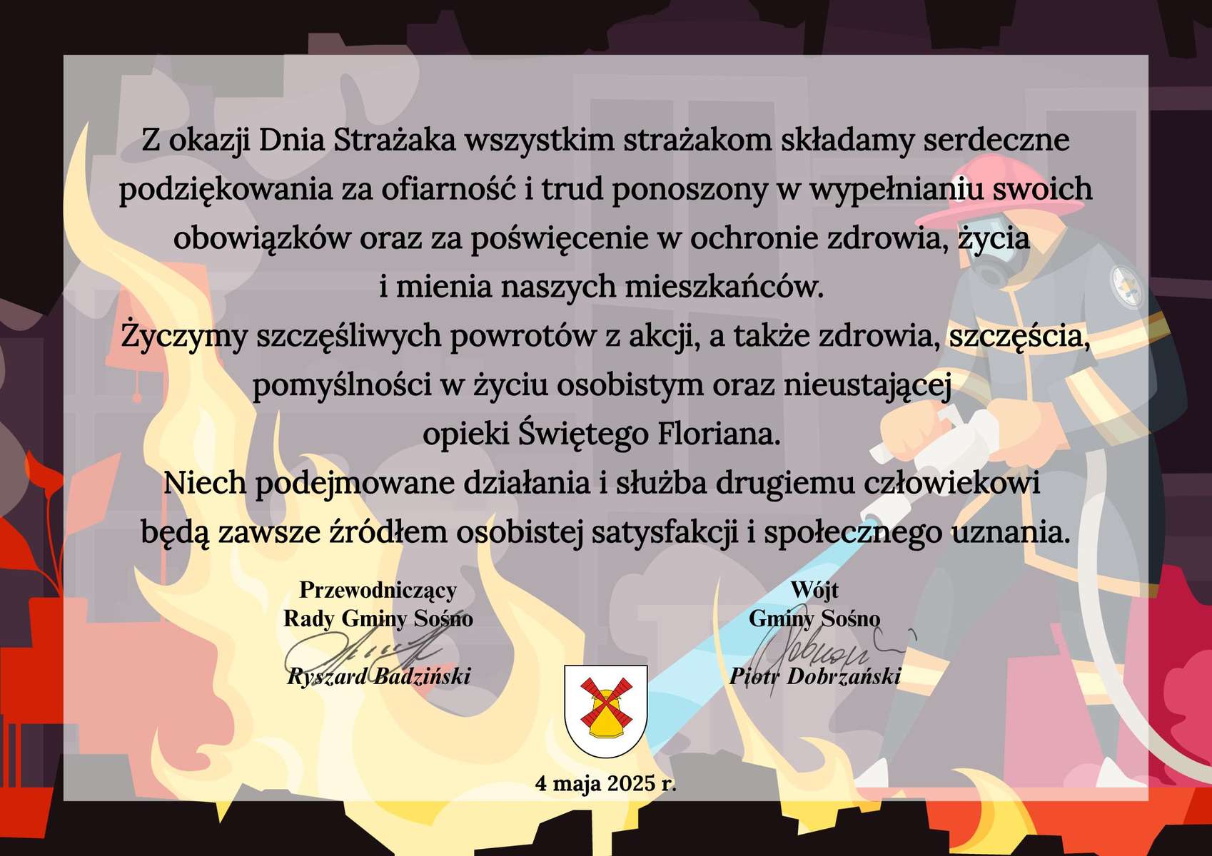 Życzenia z&nbsp;okazji Dnia Strażaka