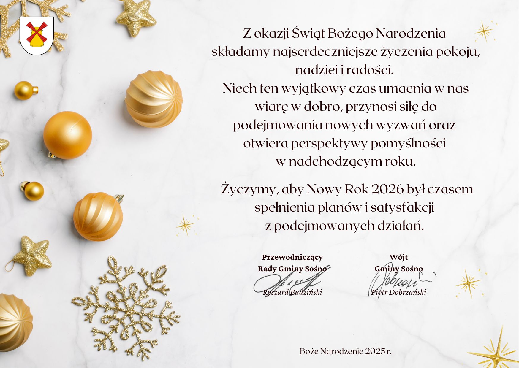 Życzenia z&nbsp;okazji Świąt Bożego Narodzenia