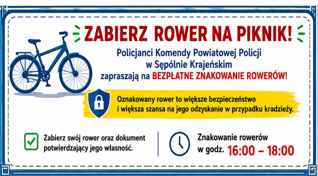 Plakaty - festyn bezpieczne wakacje - znakowanie rower&oacute;w