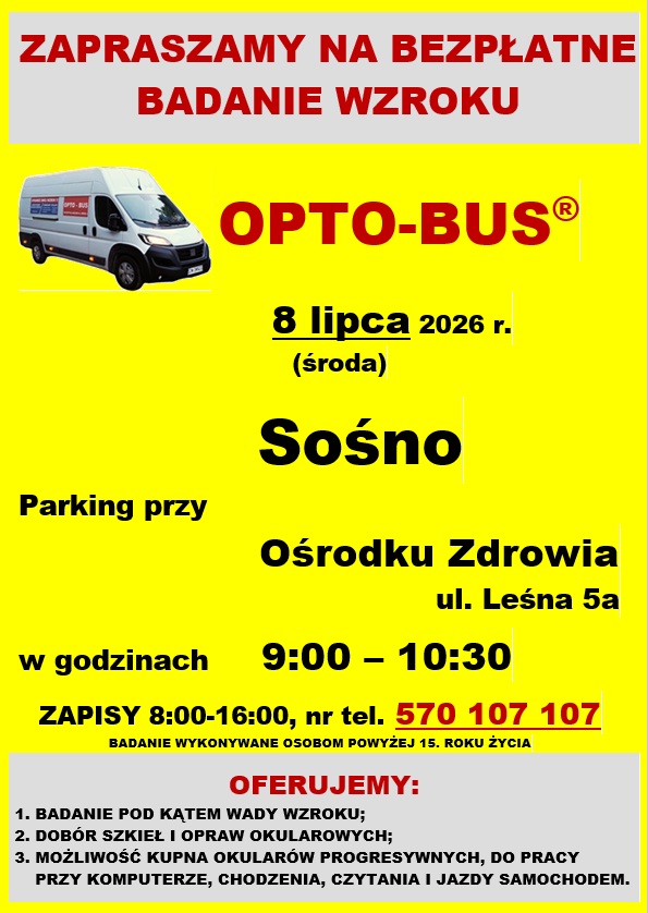 Plakat - bezpłatne badanie wzroku